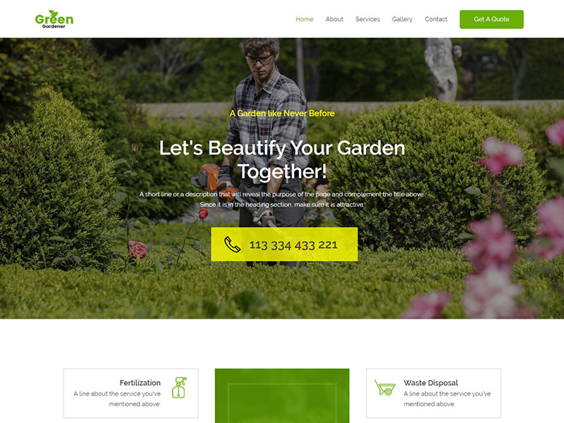 Gardening & Landscaping – 鲜花园艺模板WordPress主题