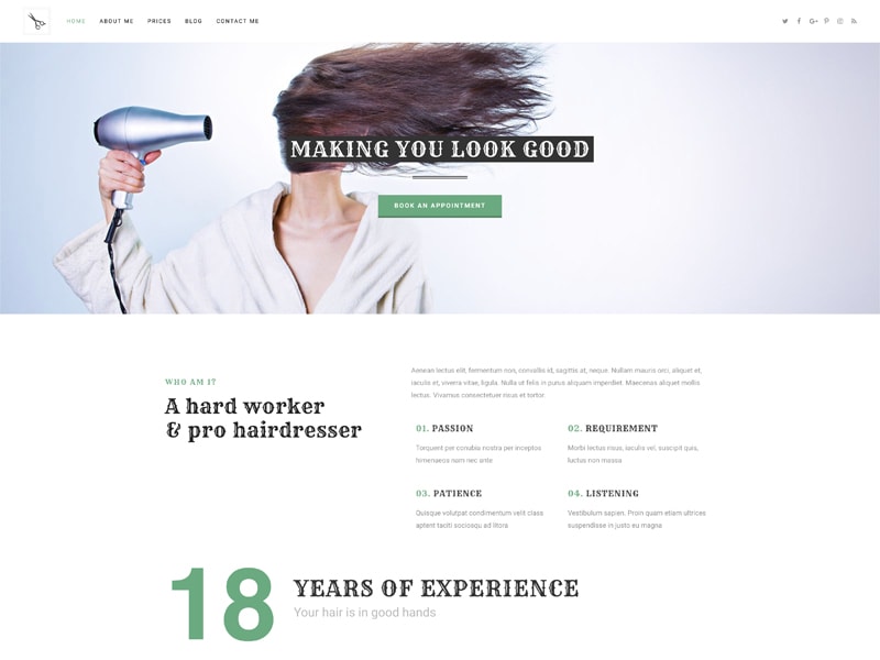 Hairdresser – 化妆美容模板WordPress主题
