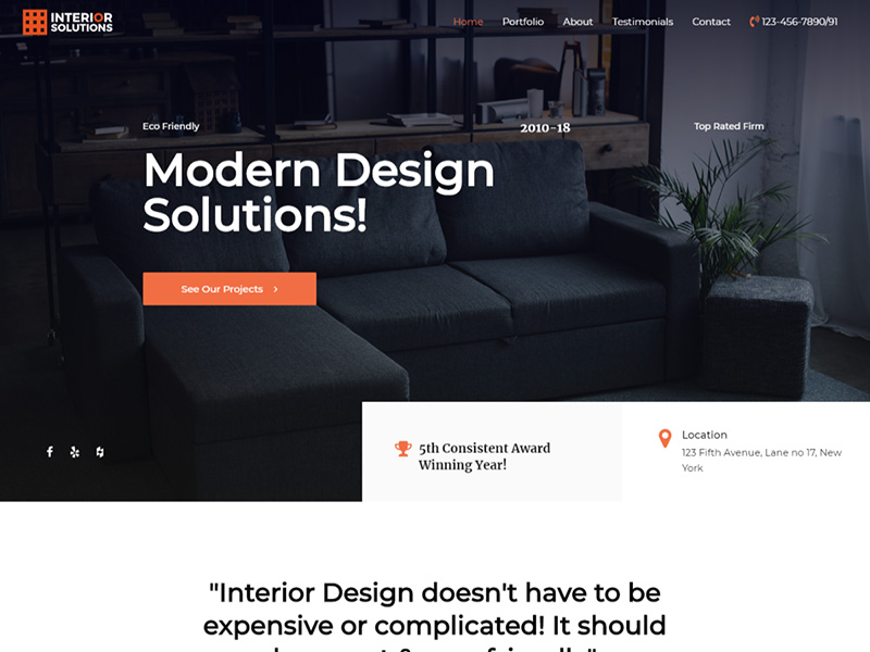 Interior Design Firm – 室内设计模板WordPress主题