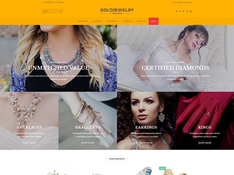 Jewelry – 珠宝饰品模板WordPress主题
