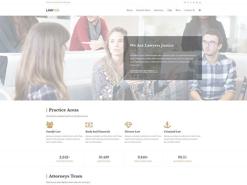 Lawyer – 律师行业模板WordPress主题