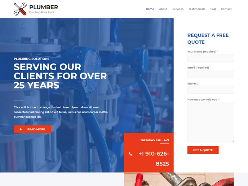 Plumber – 家具建材模板WordPress主题