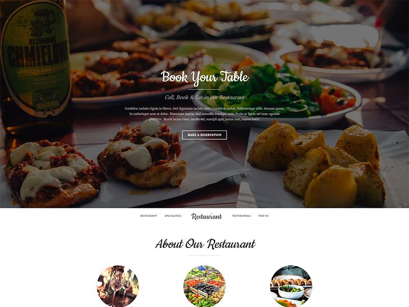 Restaurant – 酒店旅游模板WordPress主题