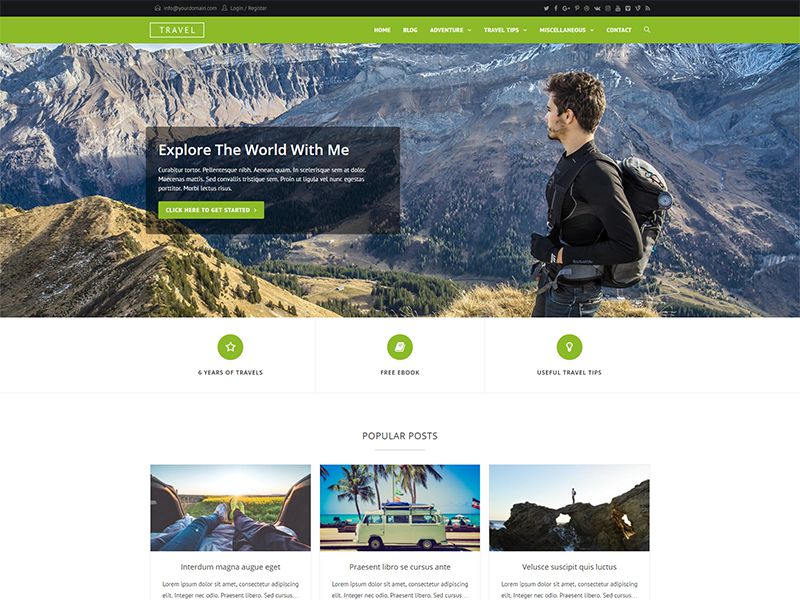Travel – 酒店旅游模板WordPress主题